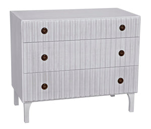 Noir Daryl Dresser: Solid Mahogany with Ribbed Design for a Contemporary Rustic Industrial Touch White Wash GDRE164WH