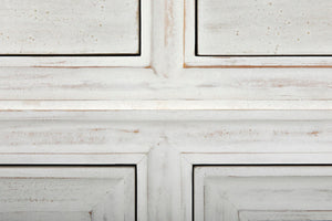 Noir Daryl Dresser: Solid Mahogany with Ribbed Design for a Contemporary Rustic Industrial Touch White Wash GDRE164WH
