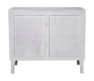 Noir Daryl Dresser: Solid Mahogany with Ribbed Design for a Contemporary Rustic Industrial Touch White Wash GDRE164WH