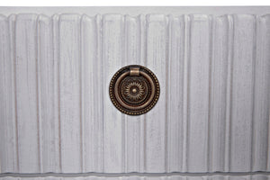 Noir Daryl Dresser: Solid Mahogany with Ribbed Design for a Contemporary Rustic Industrial Touch White Wash GDRE164WH