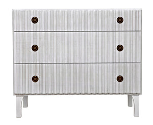 Noir Daryl Dresser: Solid Mahogany with Ribbed Design for a Contemporary Rustic Industrial Touch White Wash GDRE164WH