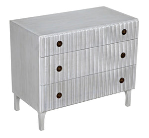Noir Daryl Dresser: Solid Mahogany with Ribbed Design for a Contemporary Rustic Industrial Touch White Wash GDRE164WH