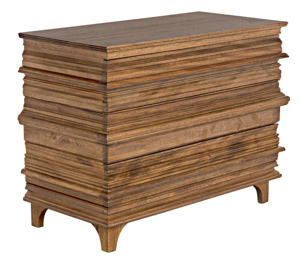 Noir Bernard Chest - Sculptural Dark Walnut Dresser with Artisanal Design & Ample Storage for Any Space GDRE168DW