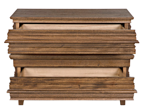 Noir Bernard Chest - Sculptural Dark Walnut Dresser with Artisanal Design & Ample Storage for Any Space GDRE168DW