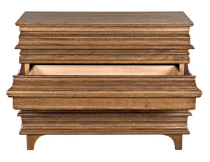 Noir Bernard Chest - Sculptural Dark Walnut Dresser with Artisanal Design & Ample Storage for Any Space GDRE168DW