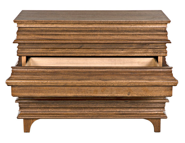 Noir Bernard Chest - Sculptural Dark Walnut Dresser with Artisanal Design & Ample Storage for Any Space GDRE168DW