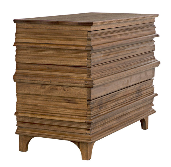 Noir Bernard Chest - Sculptural Dark Walnut Dresser with Artisanal Design & Ample Storage for Any Space GDRE168DW