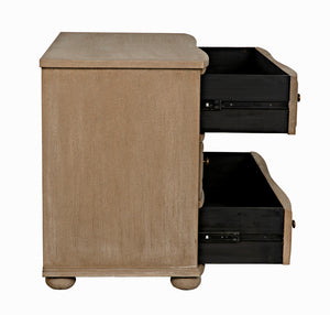 Lauren Solid Mahogany Dresser with Weathered Wash Finish and Brass Pulls for Bedroom