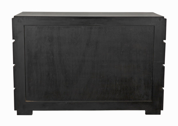Noir Hofman Dresser - Handcrafted Solid Mahogany with Modern Design, Brass Pulls & Ample Storage Space Pale GDRE175P
