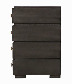 Noir Hofman Dresser - Handcrafted Solid Mahogany with Modern Design, Brass Pulls & Ample Storage Space Pale GDRE175P