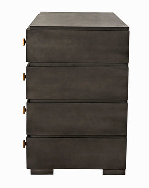 Noir Hofman Dresser - Handcrafted Solid Mahogany with Modern Design, Brass Pulls & Ample Storage Space Pale GDRE175P