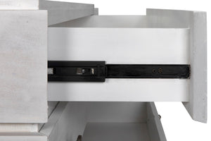 Noir Hofman Dresser - Handcrafted Solid Mahogany with Modern Design, Brass Pulls & Ample Storage Space White Wash GDRE175WH