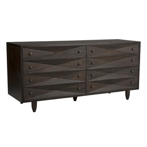 Noir Diamond Double Chest in Rich Ebony Walnut - Hand-Carved Design, Modern Style for Any Space GDRE180-2EB