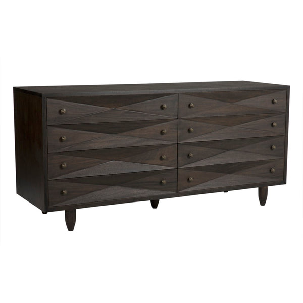 Noir Diamond Double Chest in Rich Ebony Walnut - Hand-Carved Design, Modern Style for Any Space GDRE180-2EB
