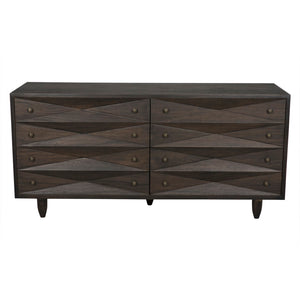 Noir Diamond Double Chest in Rich Ebony Walnut - Hand-Carved Design, Modern Style for Any Space GDRE180-2EB