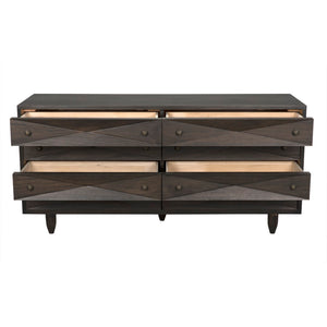 Noir Diamond Double Chest in Rich Ebony Walnut - Hand-Carved Design, Modern Style for Any Space GDRE180-2EB