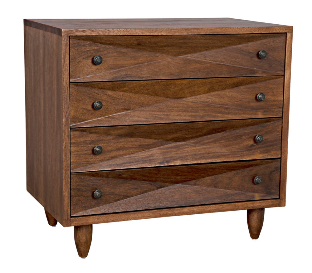 Noir Diamond Chest - Bold Geometric Design with Classic Lines for Timeless Elegance in Any Space Dark Walnut GDRE180DW