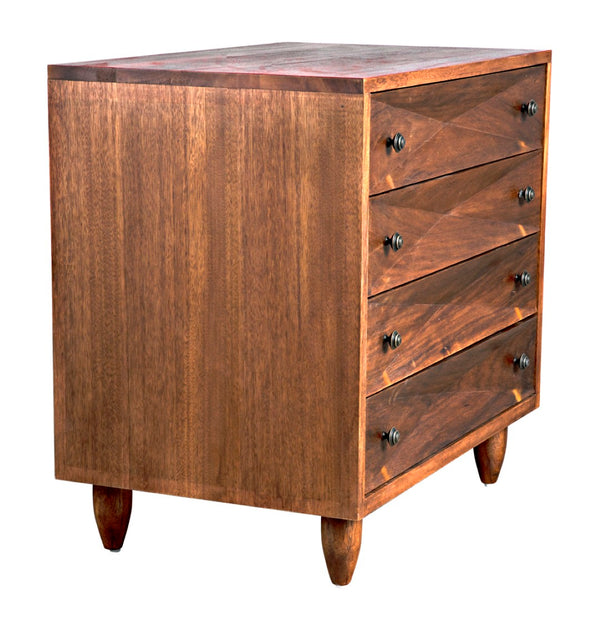 Noir Diamond Chest - Bold Geometric Design with Classic Lines for Timeless Elegance in Any Space Dark Walnut GDRE180DW