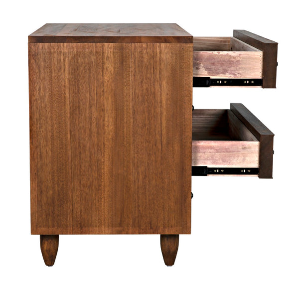 Noir Diamond Chest - Bold Geometric Design with Classic Lines for Timeless Elegance in Any Space Dark Walnut GDRE180DW