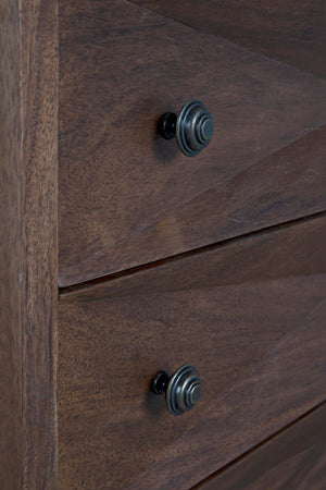 Noir Diamond Chest - Bold Geometric Design with Classic Lines for Timeless Elegance in Any Space Dark Walnut GDRE180DW