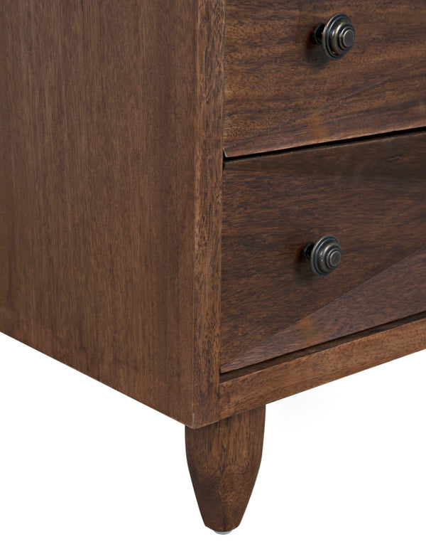 Noir Diamond Chest - Bold Geometric Design with Classic Lines for Timeless Elegance in Any Space Dark Walnut GDRE180DW