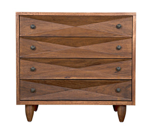Noir Diamond Chest - Bold Geometric Design with Classic Lines for Timeless Elegance in Any Space Dark Walnut GDRE180DW