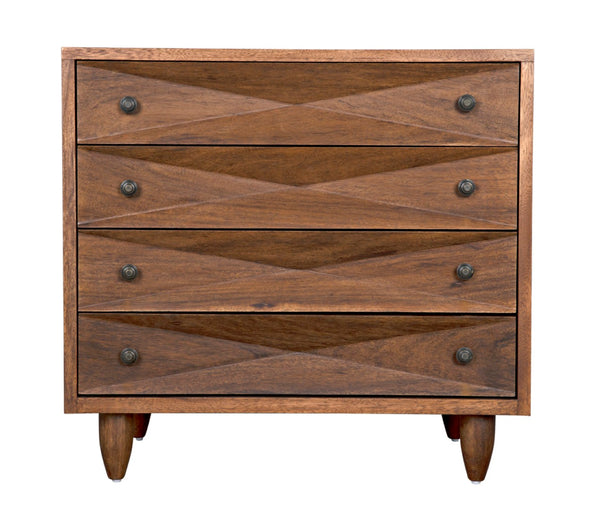 Noir Diamond Chest - Bold Geometric Design with Classic Lines for Timeless Elegance in Any Space Dark Walnut GDRE180DW