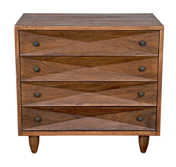 Noir Diamond Chest - Bold Geometric Design with Classic Lines for Timeless Elegance in Any Space Dark Walnut GDRE180DW