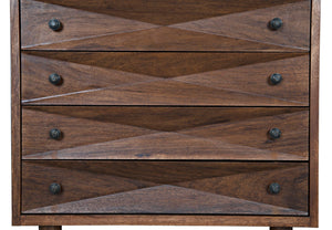 Noir Diamond Chest - Bold Geometric Design with Classic Lines for Timeless Elegance in Any Space Dark Walnut GDRE180DW