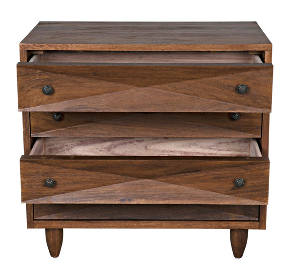 Noir Diamond Chest - Bold Geometric Design with Classic Lines for Timeless Elegance in Any Space Dark Walnut GDRE180DW