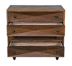 Noir Diamond Chest - Bold Geometric Design with Classic Lines for Timeless Elegance in Any Space Dark Walnut GDRE180DW