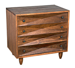 Noir Diamond Chest - Bold Geometric Design with Classic Lines for Timeless Elegance in Any Space Dark Walnut GDRE180DW