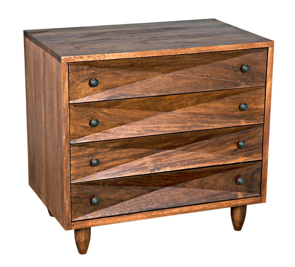 Noir Diamond Chest - Bold Geometric Design with Classic Lines for Timeless Elegance in Any Space Dark Walnut GDRE180DW