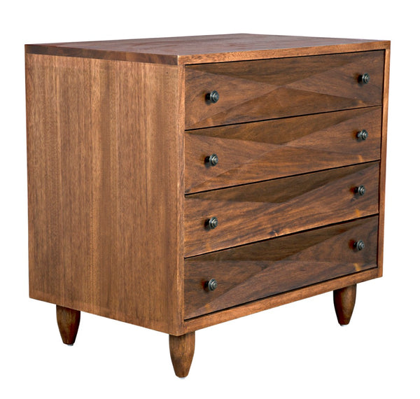 Noir Diamond Chest - Bold Geometric Design with Classic Lines for Timeless Elegance in Any Space Dark Walnut GDRE180DW