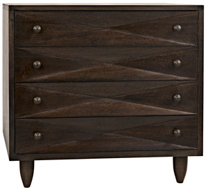 Noir Diamond Chest - Bold Geometric Design with Classic Lines for Timeless Elegance in Any Space Ebony Walnut GDRE180EB