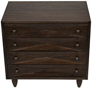 Noir Diamond Chest - Bold Geometric Design with Classic Lines for Timeless Elegance in Any Space Ebony Walnut GDRE180EB