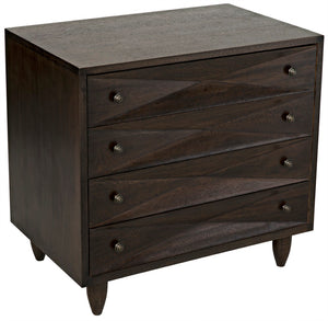 Noir Diamond Chest - Bold Geometric Design with Classic Lines for Timeless Elegance in Any Space Ebony Walnut GDRE180EB