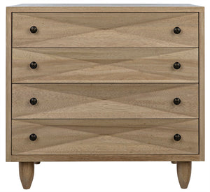 Noir Diamond Chest - Bold Geometric Design with Classic Lines for Timeless Elegance in Any Space Washed Walnut GDRE180WAW