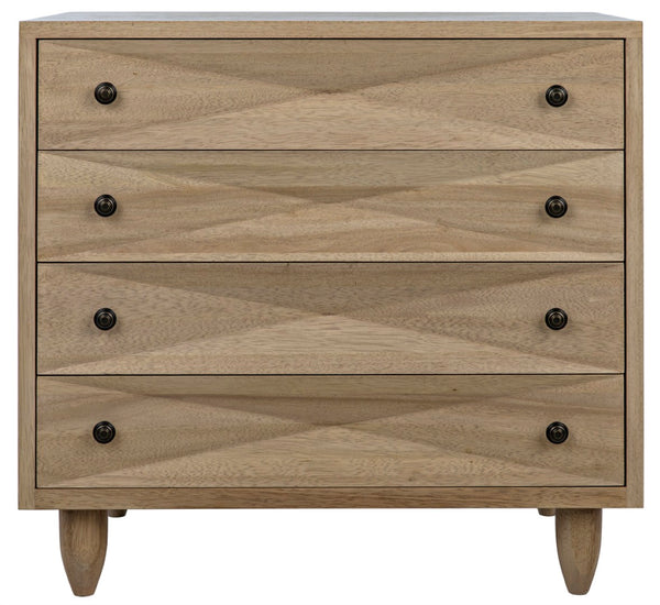Noir Diamond Chest - Bold Geometric Design with Classic Lines for Timeless Elegance in Any Space Washed Walnut GDRE180WAW