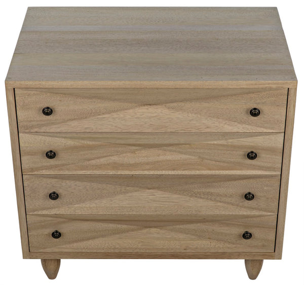 Noir Diamond Chest - Bold Geometric Design with Classic Lines for Timeless Elegance in Any Space Washed Walnut GDRE180WAW