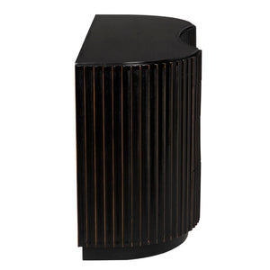 Noir Irene Dresser - Hand-Rubbed Black & Light Brown Trim, Elegant Mahogany Storage for Any Bedroom Style GDRE188HB