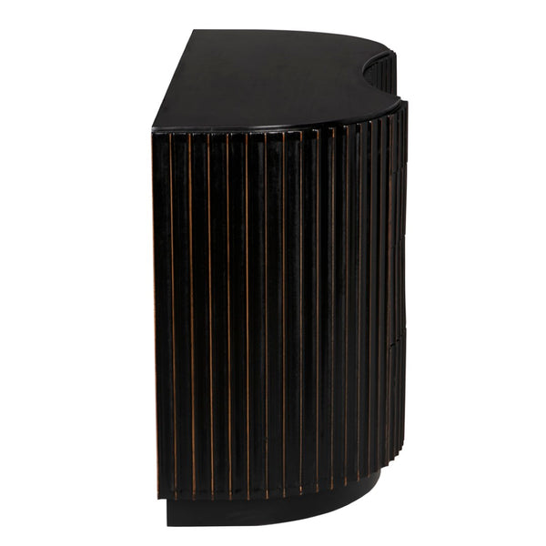 Noir Irene Dresser - Hand-Rubbed Black & Light Brown Trim, Elegant Mahogany Storage for Any Bedroom Style GDRE188HB