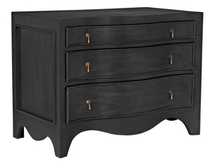 Noir Brentford Dresser, Elegant Pale Mahogany Storage Solution with Brass Pulls for Timeless Style GDRE191P