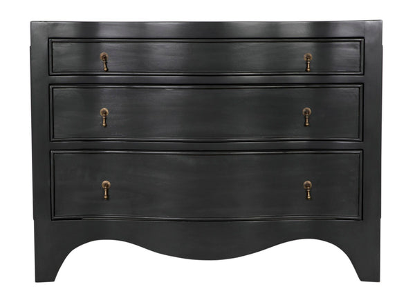 Noir Brentford Dresser, Elegant Pale Mahogany Storage Solution with Brass Pulls for Timeless Style GDRE191P