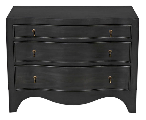 Noir Brentford Dresser, Elegant Pale Mahogany Storage Solution with Brass Pulls for Timeless Style GDRE191P