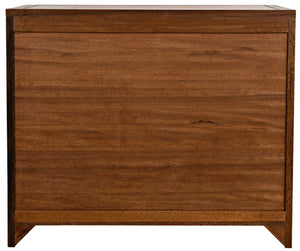 Noir Claudie Chest - Handcrafted Walnut Storage Solution with Unique Ripple Design for Modern Spaces Dark Walnut GDRE202DW