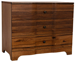 Noir Claudie Chest - Handcrafted Walnut Storage Solution with Unique Ripple Design for Modern Spaces Dark Walnut GDRE202DW