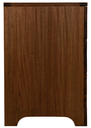 Noir Claudie Chest - Handcrafted Walnut Storage Solution with Unique Ripple Design for Modern Spaces Dark Walnut GDRE202DW