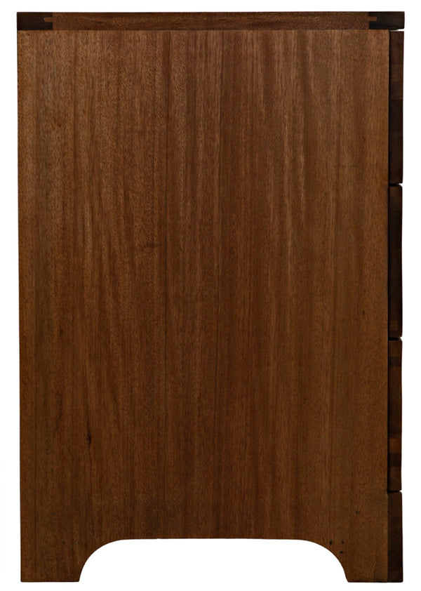 Noir Claudie Chest - Handcrafted Walnut Storage Solution with Unique Ripple Design for Modern Spaces Dark Walnut GDRE202DW