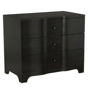 Noir Claudie Chest - Handcrafted Walnut Storage Solution with Unique Ripple Design for Modern Spaces Ebony Walnut GDRE202EB